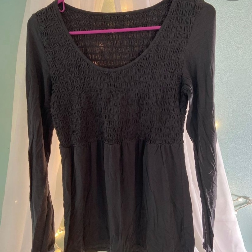 Dark Purple Cinched Blouse